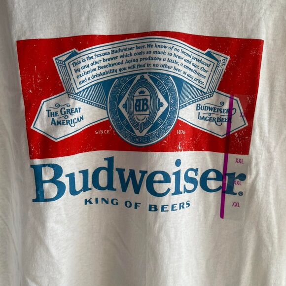 Budweiser Men's White T-shirt - Picture 2 of 4